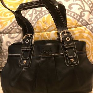 Authentic black leather coach purse